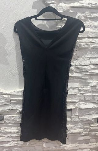 Vestido corto lentejuelas negro