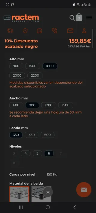 Estanterías metálicas cromadas