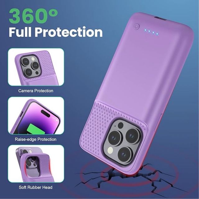 Custodia Powerbank per iPhone 14 Pro Viola MAI USATA