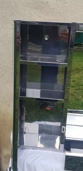 Armario baño METALKRIS acero/cristal