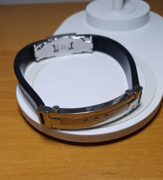 Bracciale Lotus Uomo Nero e Argento