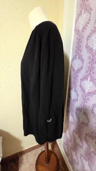 Blusa Negra Elegante Cuello V Botones