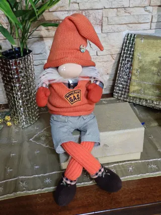 Gnomo Natale Arancione Lana