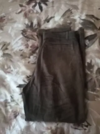 Pantaloni in vera pelle marroni Tg 42