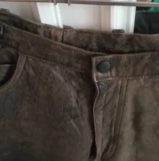 Pantaloni in vera pelle marroni Tg 42