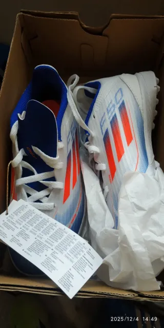 Zapatillas Adidas Fútbol Azul Blanco talla 32