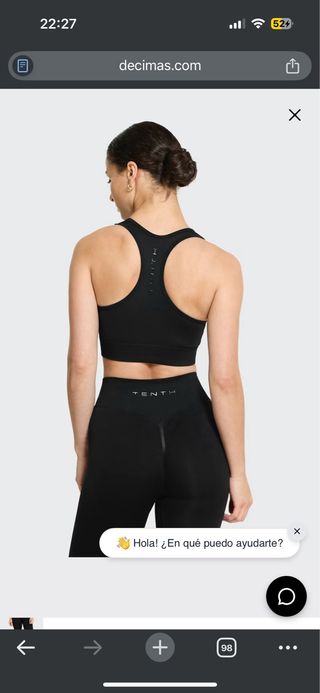 Top deportivo negro décimas Talla M