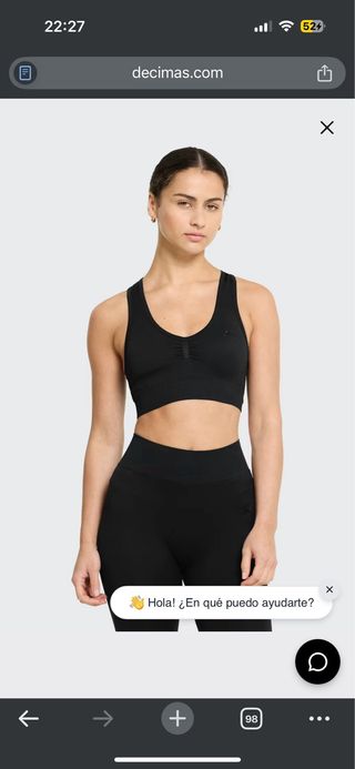 Top deportivo negro décimas Talla M