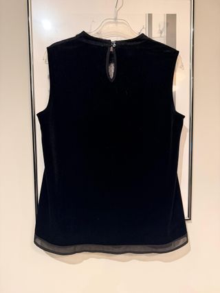 Top Maddison encaje y terciopelo negro Talla L