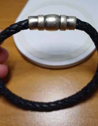 Bracciale Lotus Uomo in Pelle con Chiusura in Argento