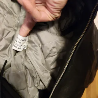 Cazadora bomber piel italiana negra talla M