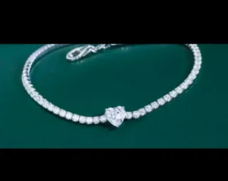 Pulsera Plata  Tenis- Riviere corazón