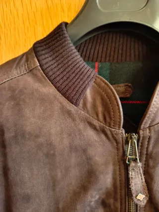 Cazadora Piel Lotusse Talla L. Marrón.