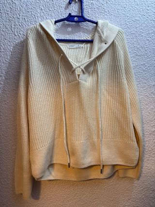 Jersey con capucha beige talla S