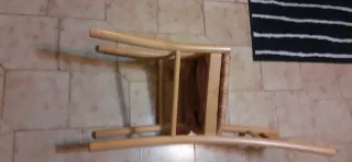 Coppia sedie cucina in legno e rattan