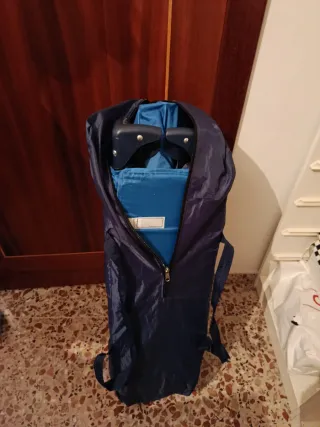 cuna de viaje asalvo, plegable con funda y asas.