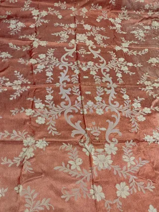 Colcha de seda rosa y blanca,Rf 099