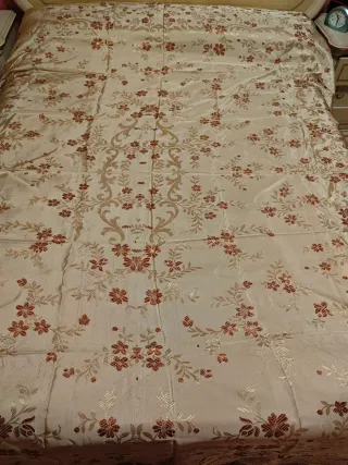Colcha de seda rosa y blanca,Rf 099