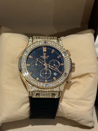 Hublot Chrono Oro Diamantes Negro