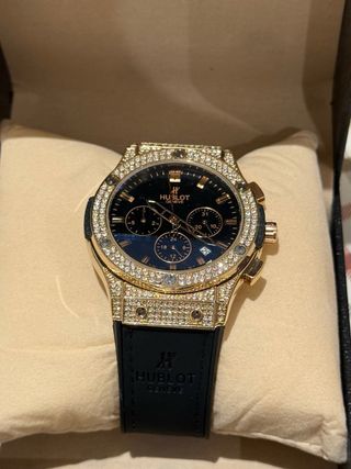 Hublot Chrono Oro Diamantes Negro