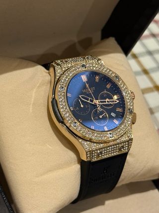 Hublot Chrono Oro Diamantes Negro