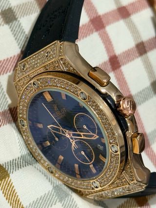 Hublot Chrono Oro Diamantes Negro
