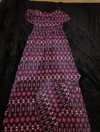 Vestido largo étnico estampado