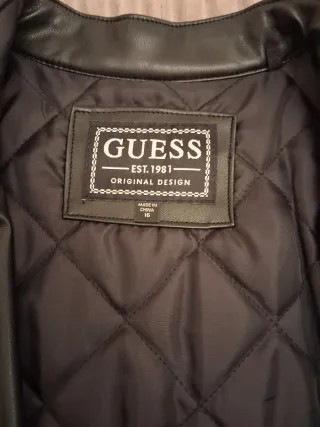 Cazadora Guess Polipiel Negra Talla 16