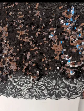 Top Lencero Lentejuelas Negro/Dorado T.36