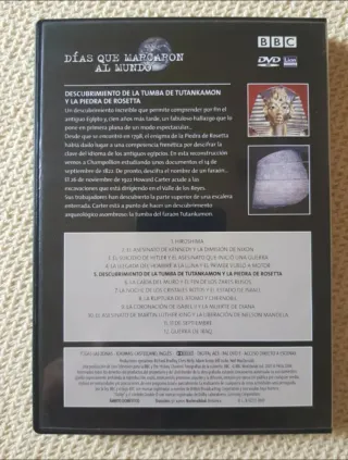 DVD La tumba de Tutankamon y la piedra Rosseta.BBC