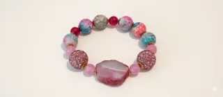 Bracciale Vintage Perle e Cristalli Multicolor