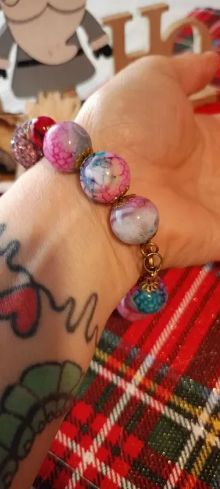 Bracciale Vintage Perle e Cristalli Multicolor