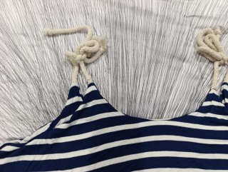 Vestido largo rayas azul y blanco