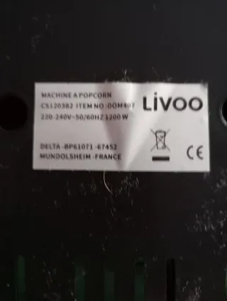 Máquina de palomitas Livoo