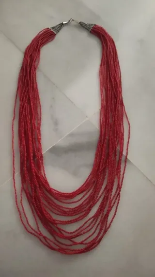 Collar de coral rojo "pieza única"