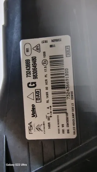 Faro Citroen C4 Izquierdo 9830649480 2022