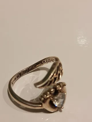 Anillo Pandora original “Angel Wings & Heart”