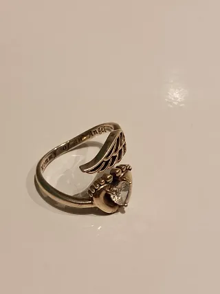 Anillo Pandora original “Angel Wings & Heart”