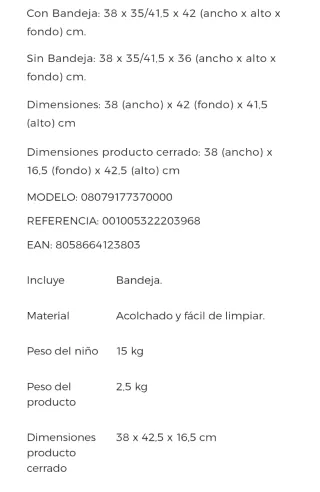 Trona de viaje Chicco roja