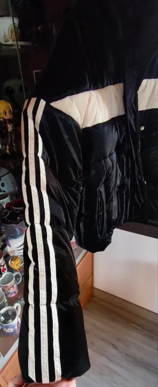 Chaqueta Bomber Adidas Negra y Blanca