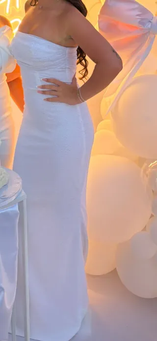 Vestido blanco largo fiesta/graduación