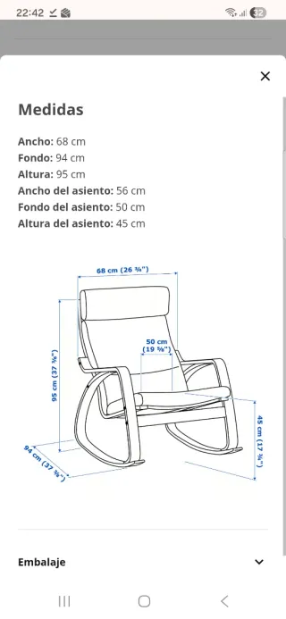 Mecedora y reposapiés beige IKEA