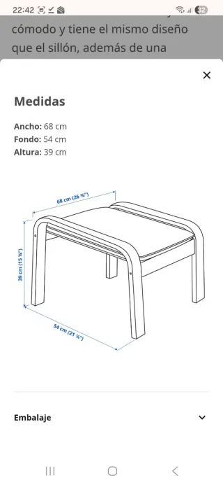 Mecedora y reposapiés beige IKEA