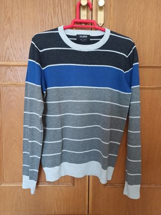 Jersey Pull&Bear rayas azul y gris Talla M