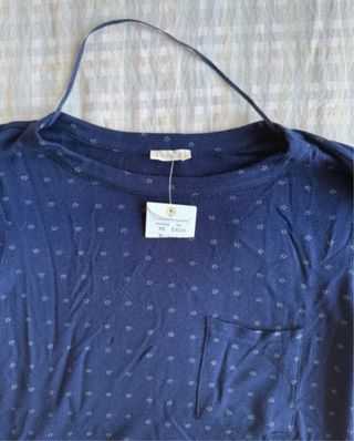 Camiseta Oysho azul pijama XS