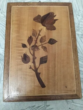 Marquetería de madera rosa vintage