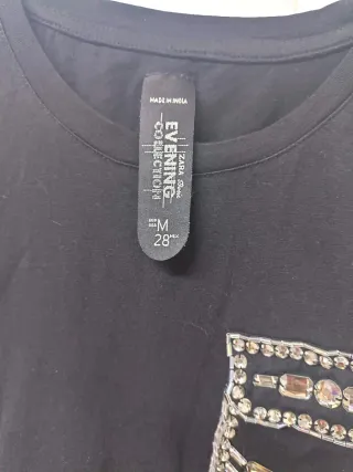 Camiseta negra Evening Collection Talla M