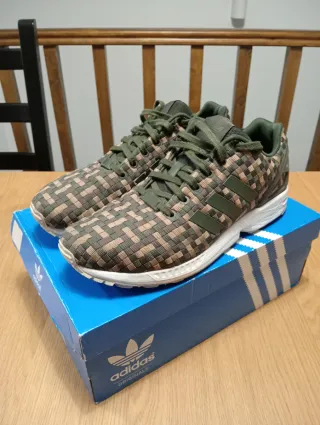 Zapatillas Adidas ZX Flux Beige y Verde 44