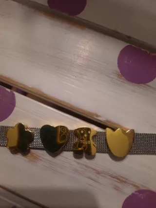 Pulsera Tous Corazón Oso Tulipán Dorado.