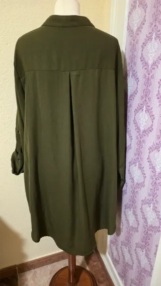Vestido Túnica Oversize Verde Militar Talla Única
